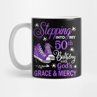 Stepping Into My 50th Birthday With God's Grace & Mercy Bday Mug